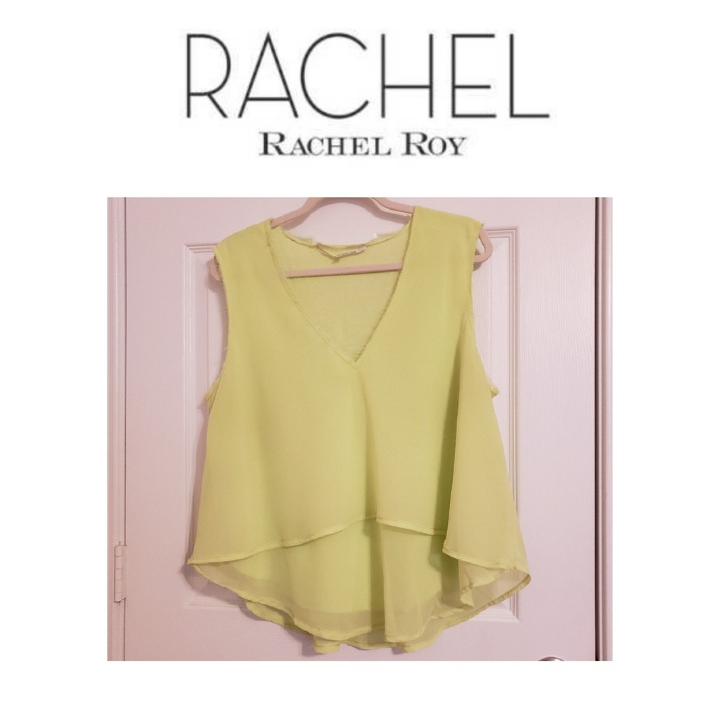 TOP-CiCi Sleeveless V-Neck Top- Size XL-Pale Lime